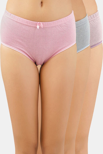 Buy Lady Lyka Medium Rise Full Coverage Hipster Panty (Pack of 3) - Multicolor